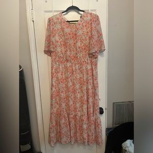 Bright pink floral with cream background, perfect for Easter or a wedding guest